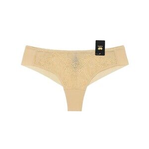 WACOAL XL / 8 845273 Sand Beige Sheer TAKE THE PLUNGE Tanga Panty NWT